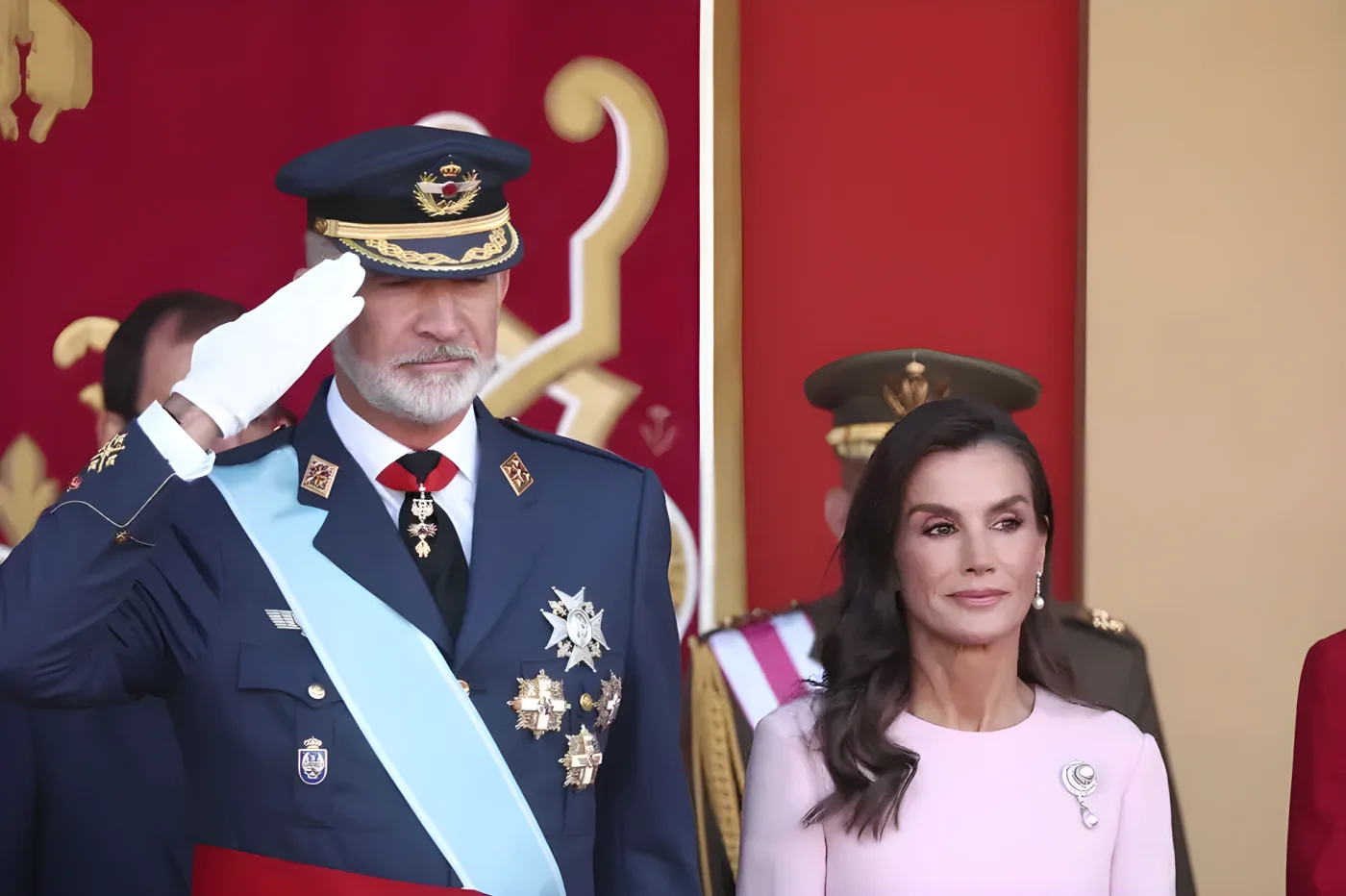King Felipe VI and Queen Letizia during the formal ceremony
