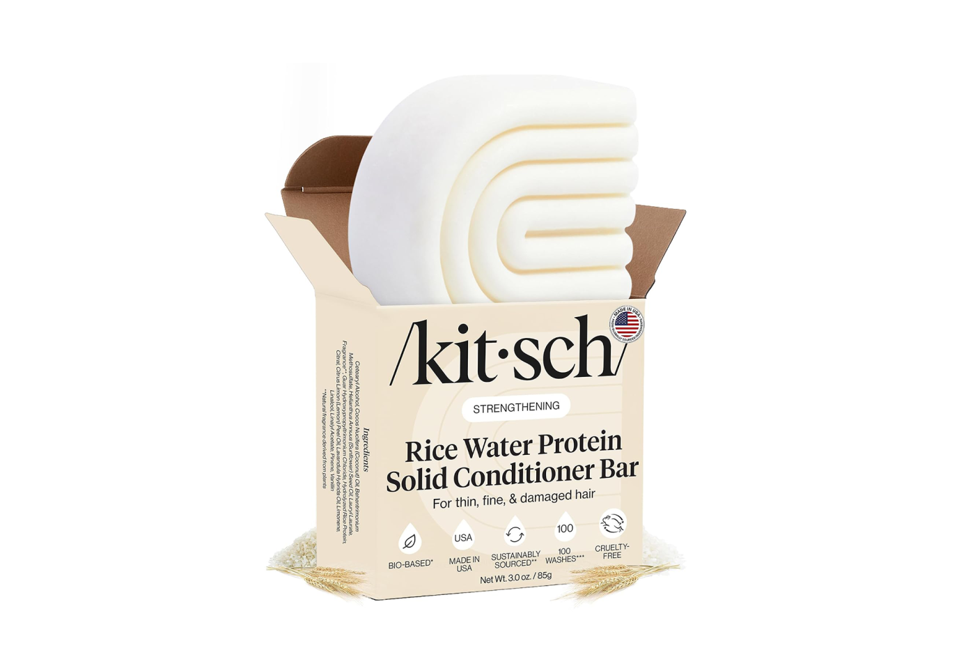 Kitsch Rice Water Protein Solid Conditioner Bar in its packaging.