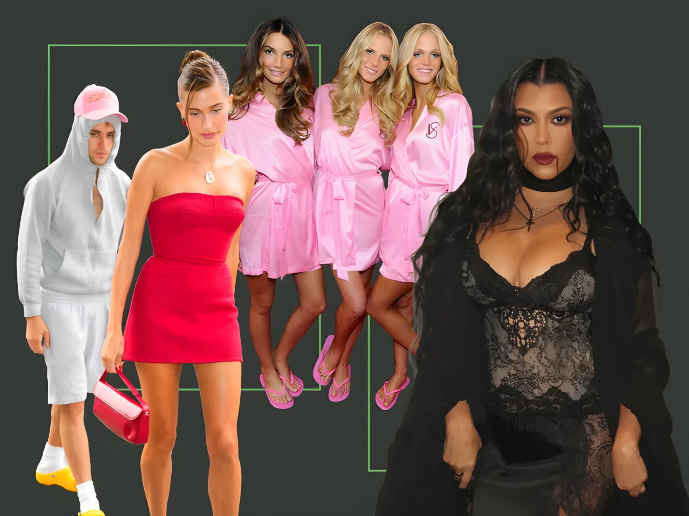 Kourtney Kardashian Hailey Baldwin and Lily Aldridge in themed Halloween costumes