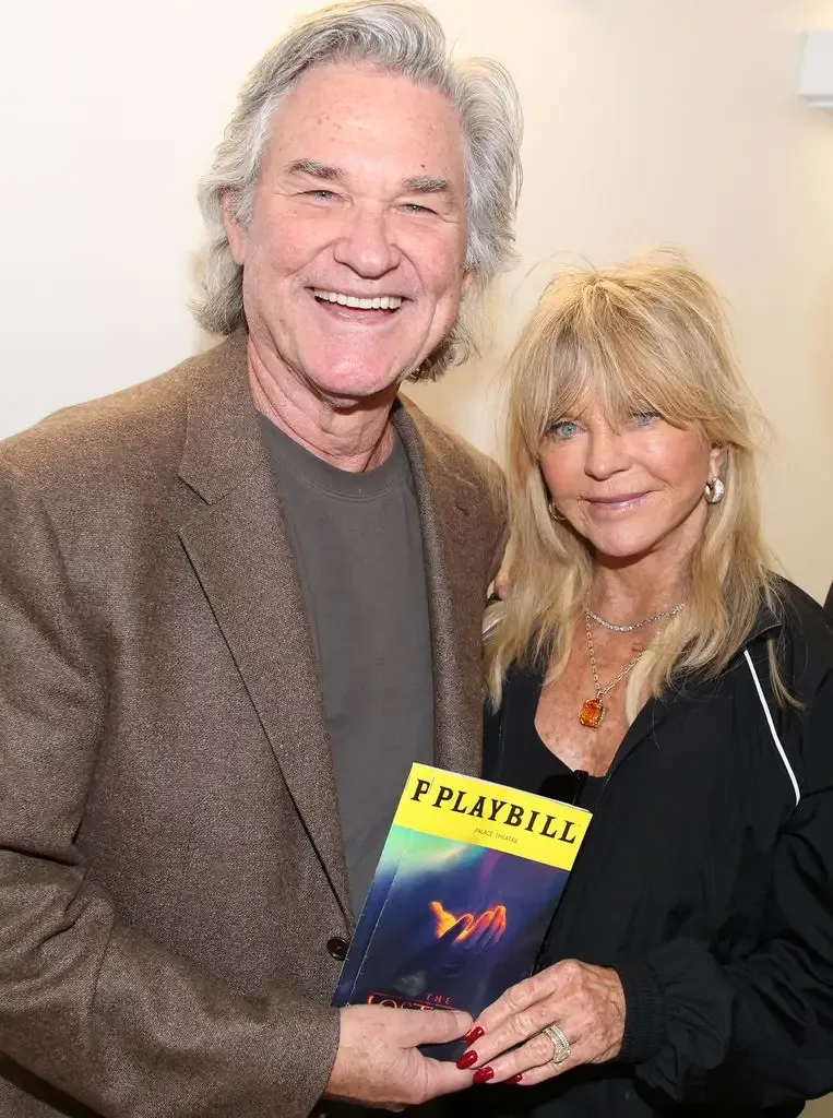 Kurt Russell and Goldie Hawn pose backstage at the musical based on the film "The Lost Boys" on Broadway at The Palace Theatre October 21, 2026 in New York City. (Photo by Bruce Glikas/WireImage)
