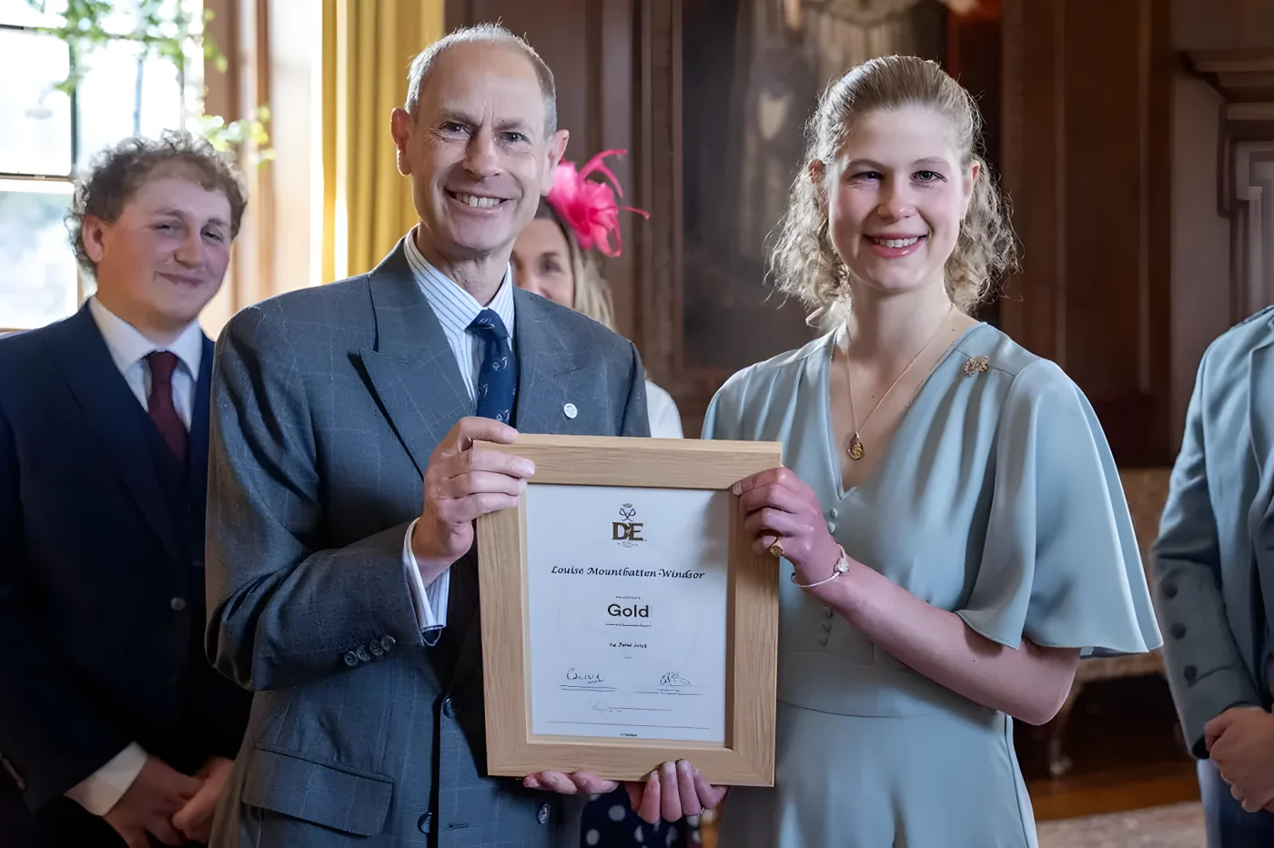 Lady Louise received her Gold Duke of Edinburgh award from Prince Edward