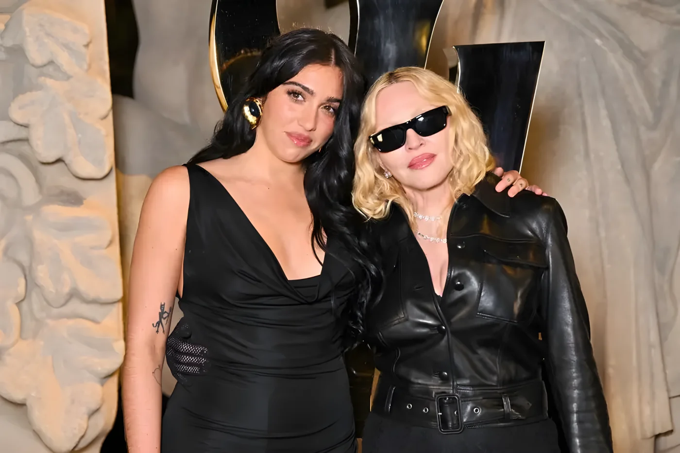 Lourdes Leon and Madonna attend the Saint Laurent Womenswear Spring/Summer 2026 show as part of Paris Fashion Week on September 29, 2025 in Paris, France.