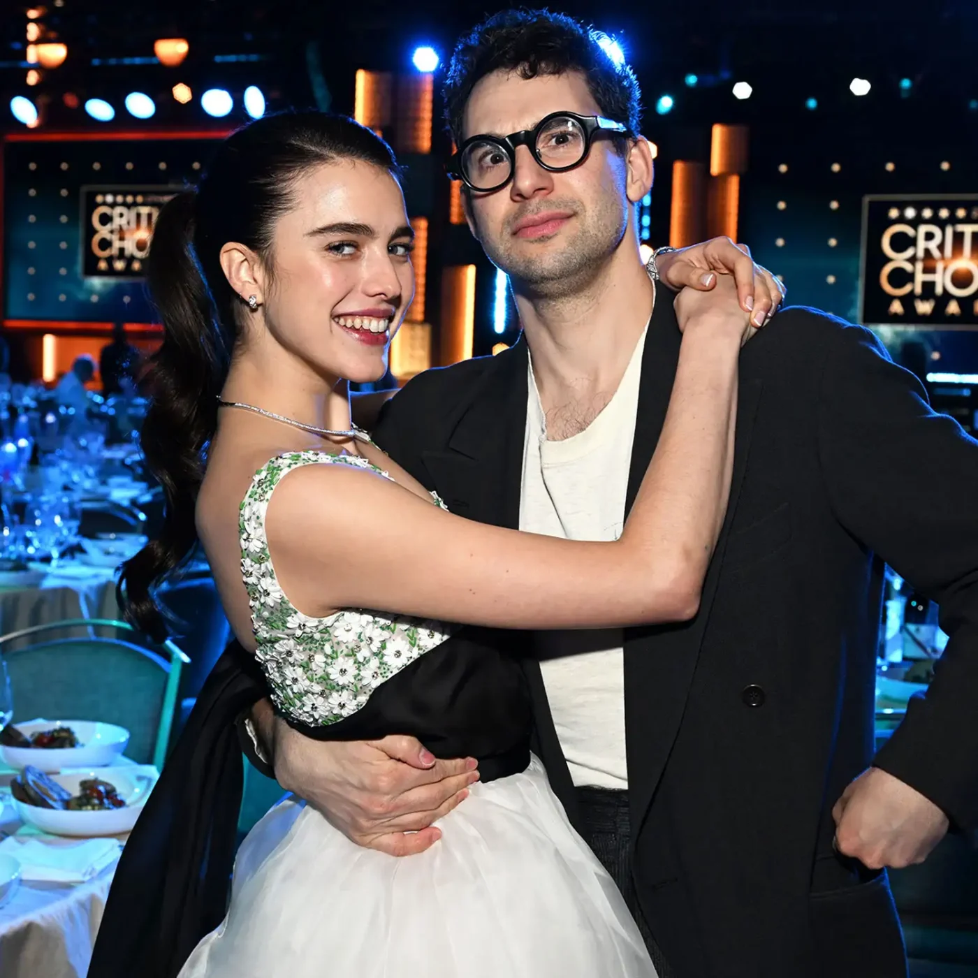 Margaret Qualley and Jack Antonoff with Champagne Collet & OBC Wines as they celebrate the 27th Annual Critics Choice Awards at Fairmont Century Plaza on March 13, 2022 in Los Angeles, California.