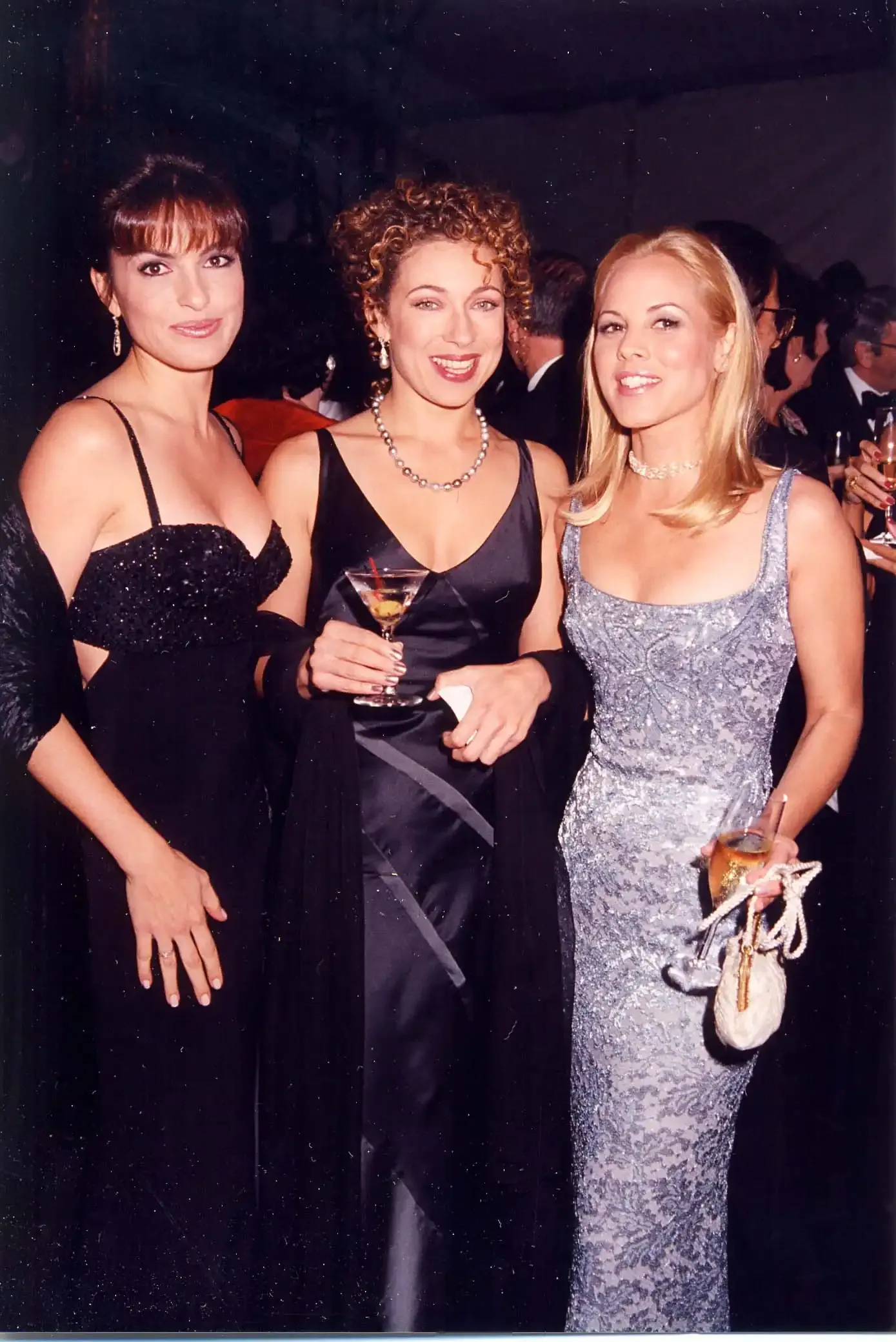 Mariska Hargitay Maria Bello and Alex Kingston standing together at an event