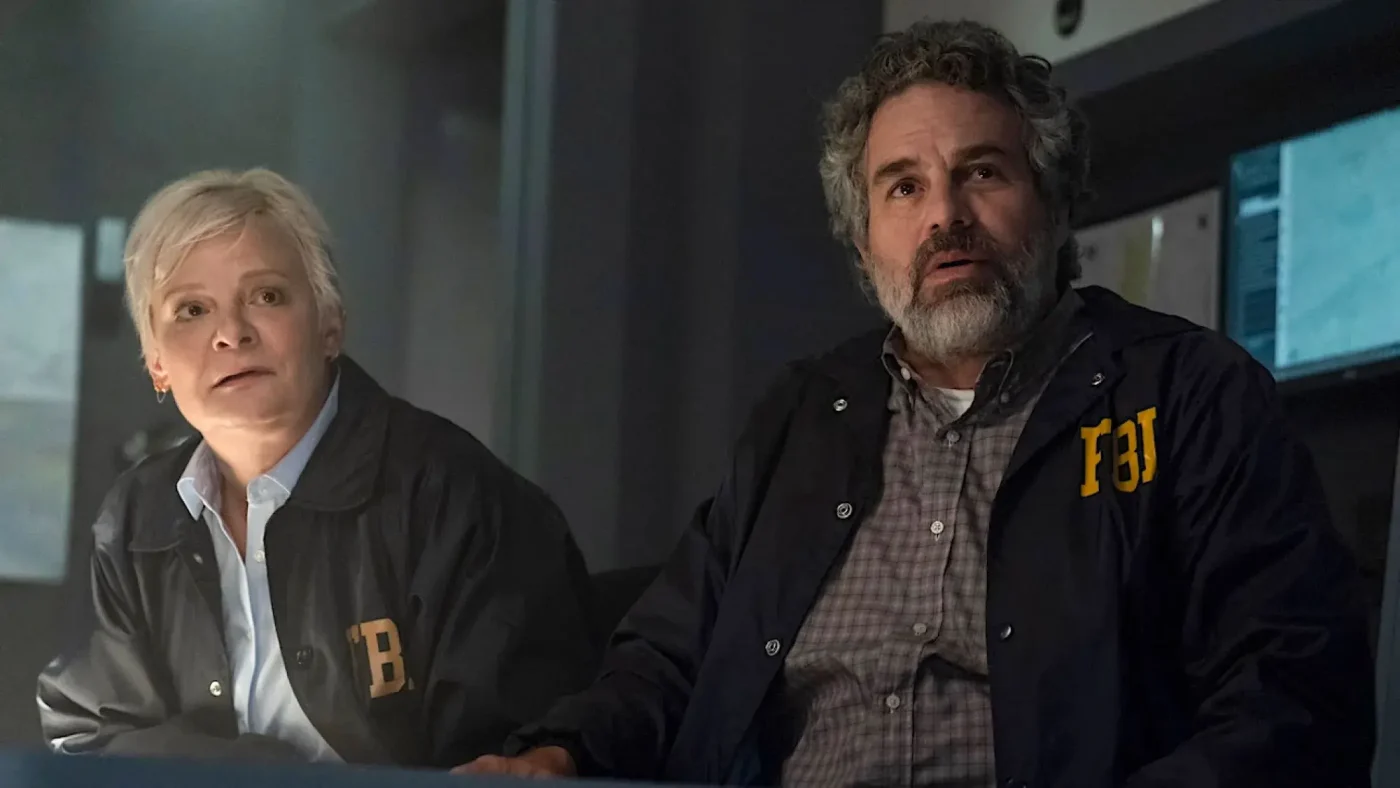 Martha Plimpton and Mark Ruffalo as law enforcement agents in TASK.