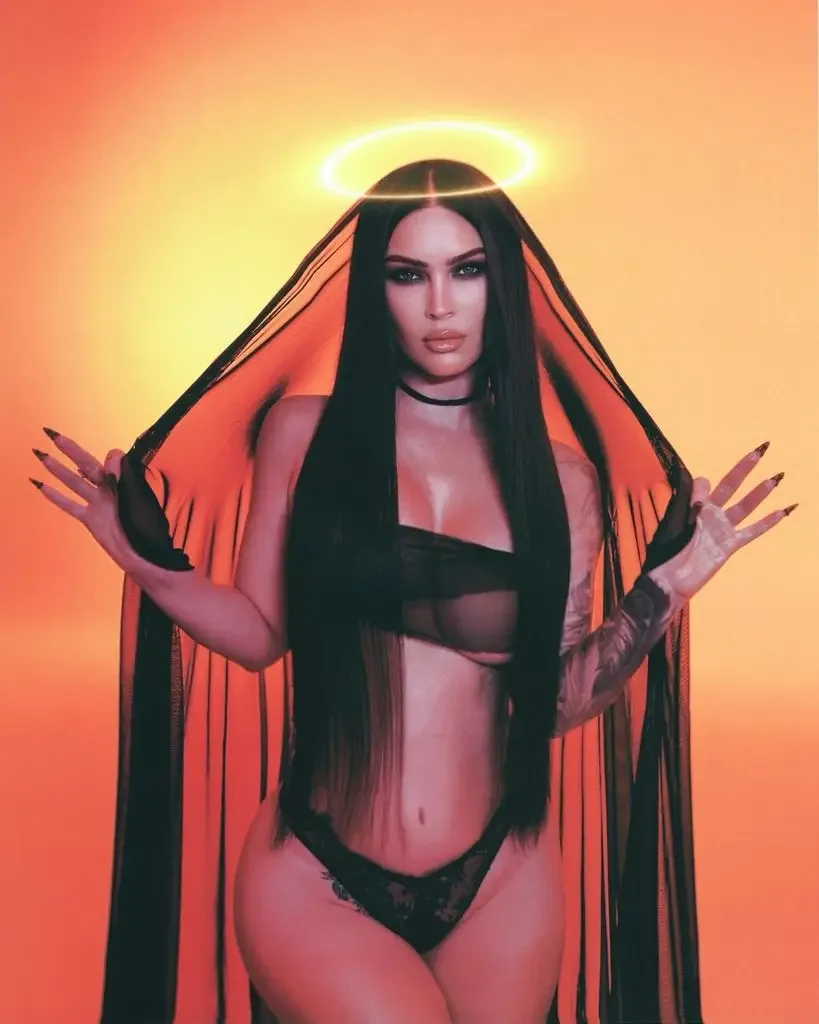 megan fox in lingerie with halo