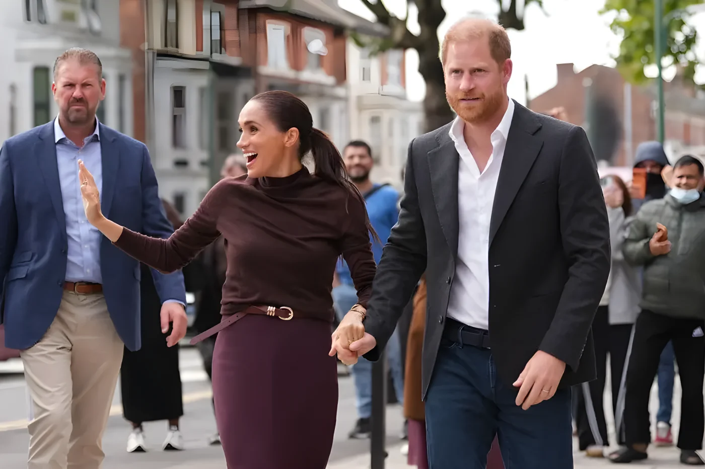 Meghan, Duchess of Sussex and Prince Harry, Duke of Sussex during a visit to Himmah Hub during