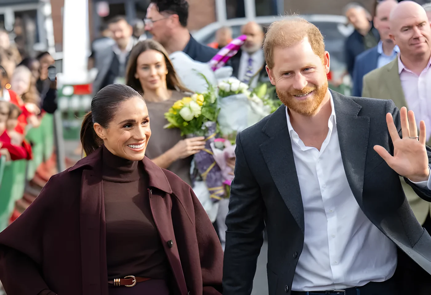 Meghan Markle and Prince Harry during their visit to Nottingham, England on October 15, 2026