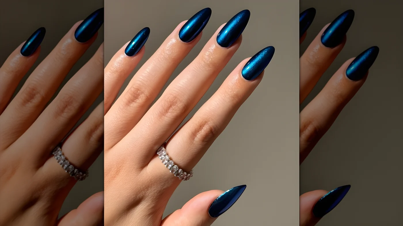 Metallic sapphire nails