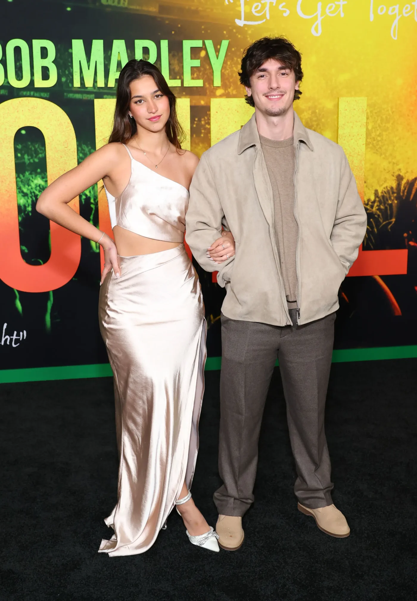 Mika Lafuente and Bryce Hall attend the premiere of