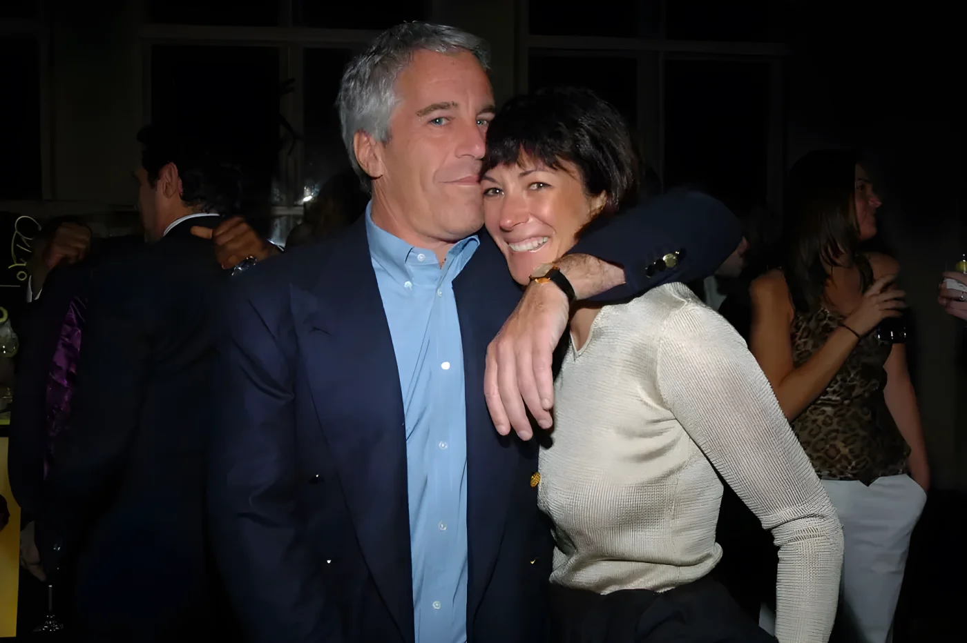 NEW YORK CITY, NY - MARCH 15: Jeffrey Epstein and Ghislaine Maxwell attend de Grisogono Sponsors The 2005 Wall Street Concert Series Benefitting Wall Street Rising, with a Performance by Rod Stewart at Cipriani Wall Street on March 15, 2005 in New York City. (Photo by Joe Schildhorn/Patrick McMullan via Getty Images)