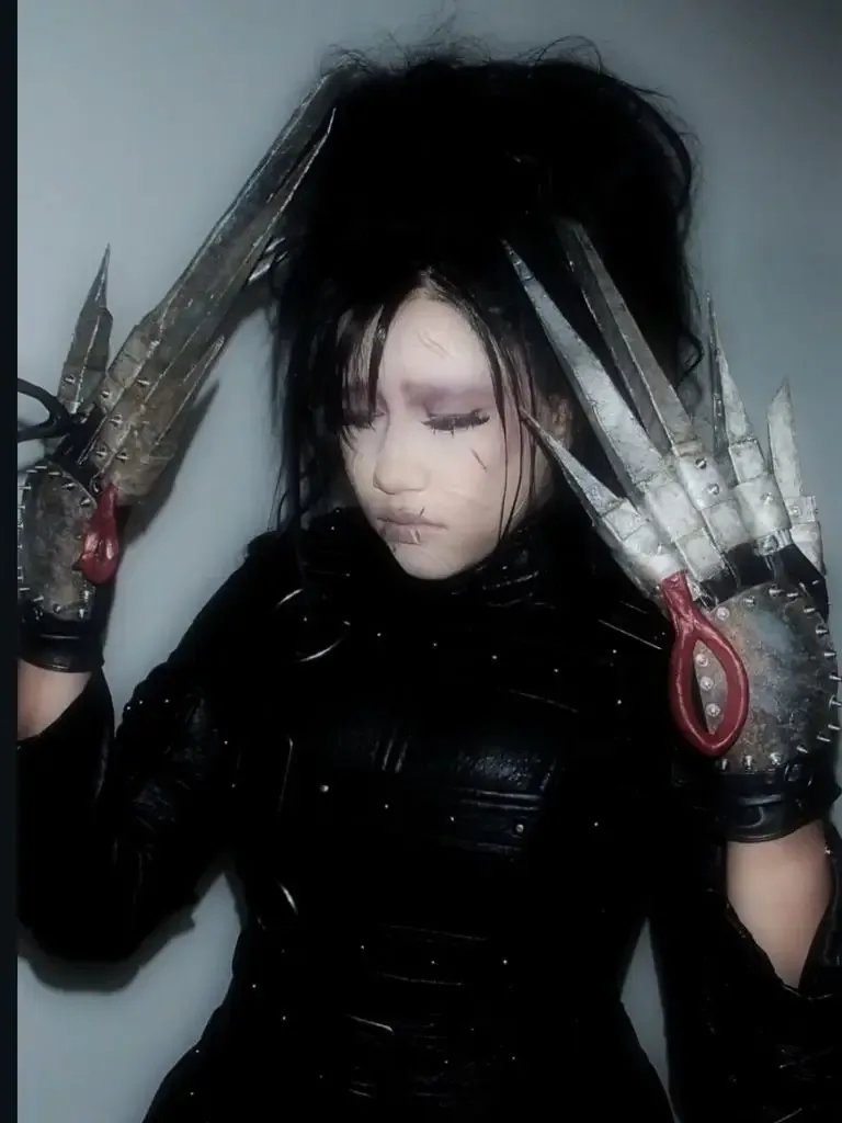 North West channels Edward Scissorhands for Halloween