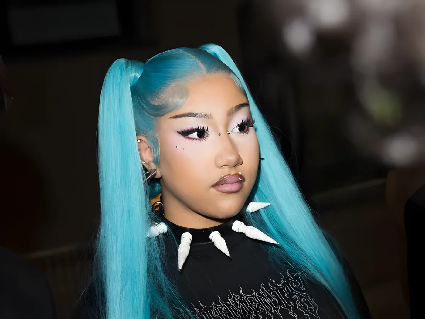North West with blue hair