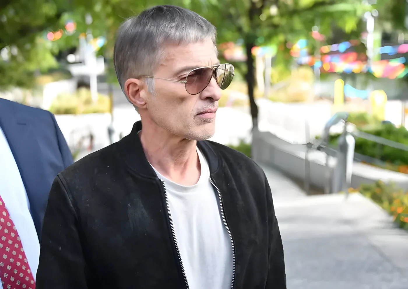 Olivier Martinez is seen with his lawyers outside the Stanley Mosk Courthouse following his battle with ex Halle Berry on October 29, 2026 in Los Angeles, California. (Photo by London Entertainment/GC Images)