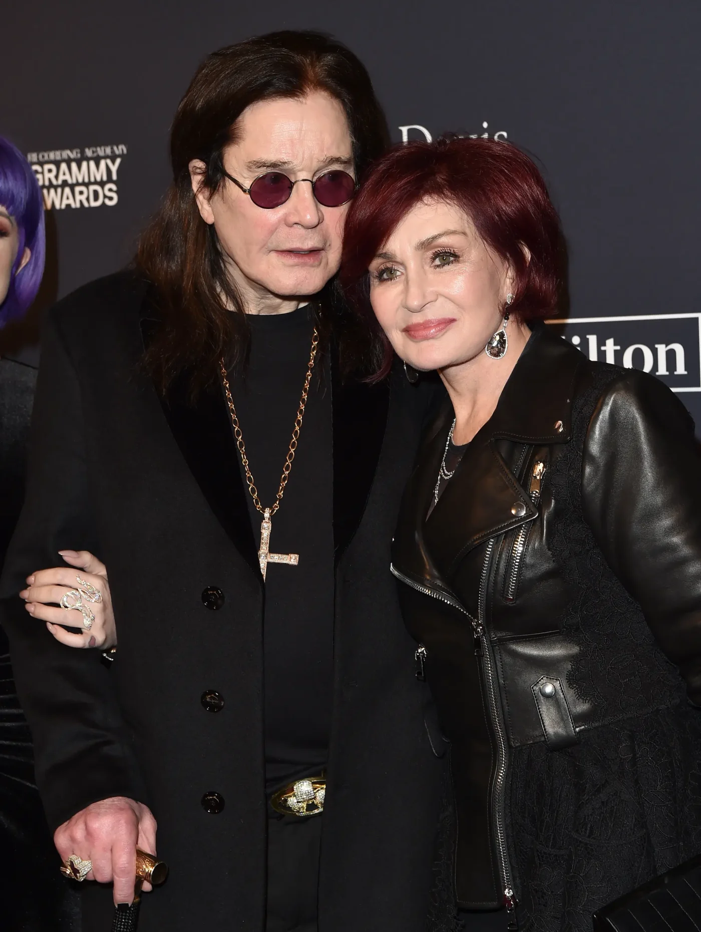 Ozzy Osbourne and Sharon Osbourne on the red carpet.