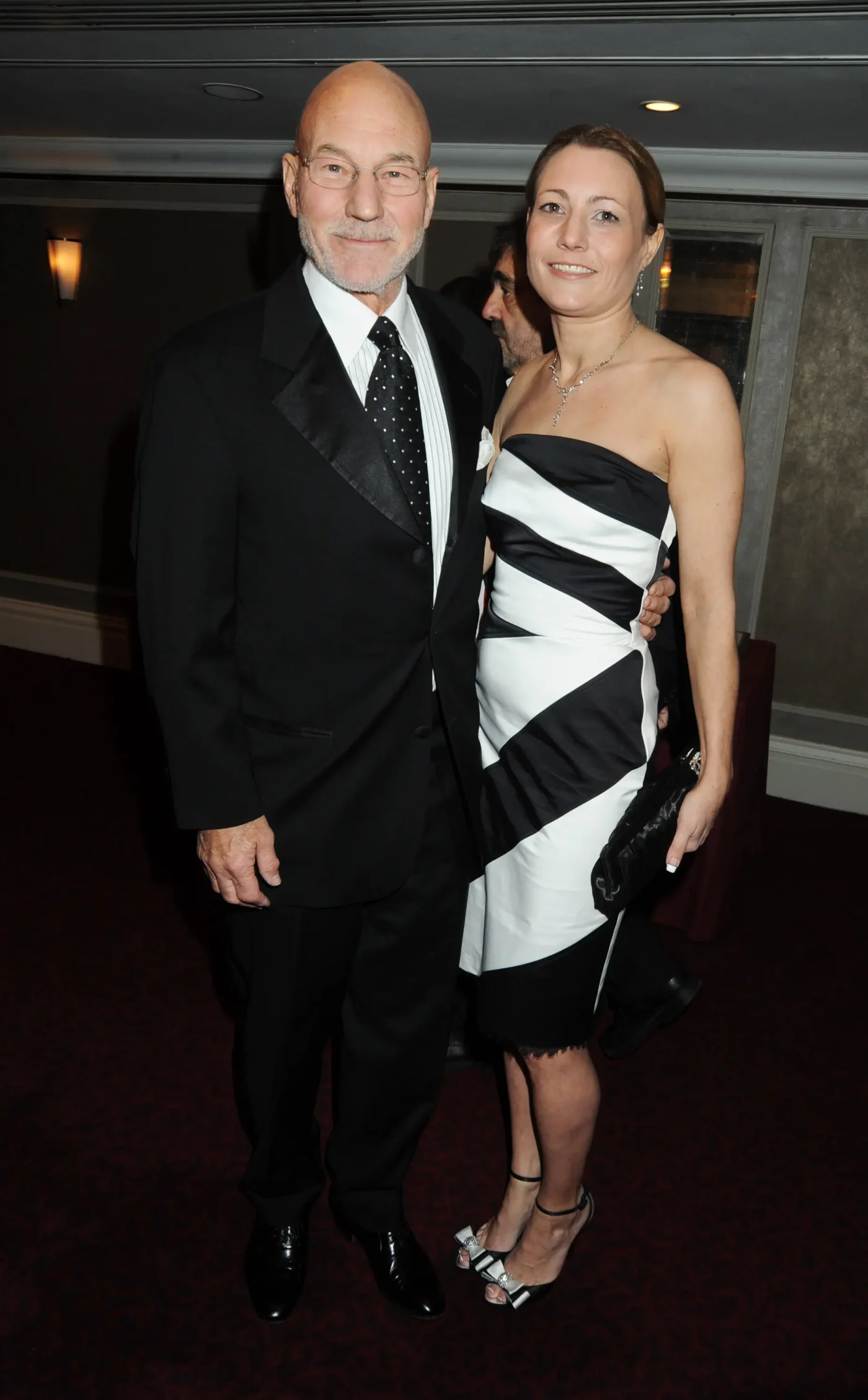Patrick Stewart and daughter Sophie attend a cocktail reception in London, England.