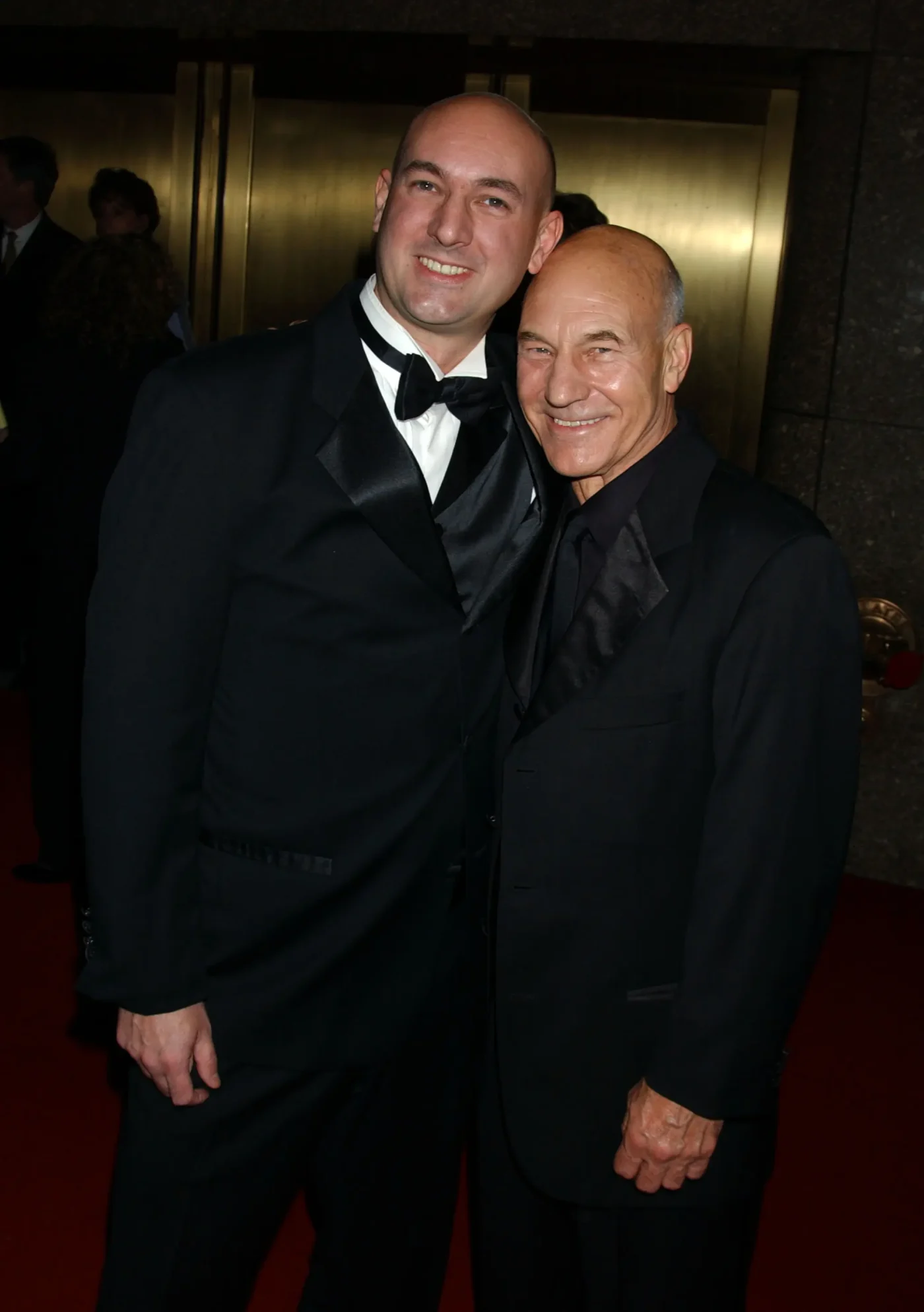 Patrick Stewart and son Daniel Stewart arriving at the 58th Annual Tony Awards.