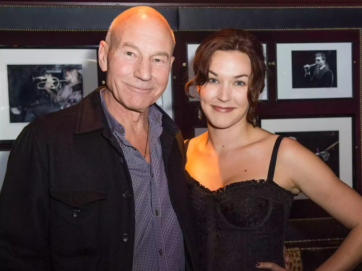 Patrick Stewart and Sunny Ozell on Oct. 17, 2012, in London