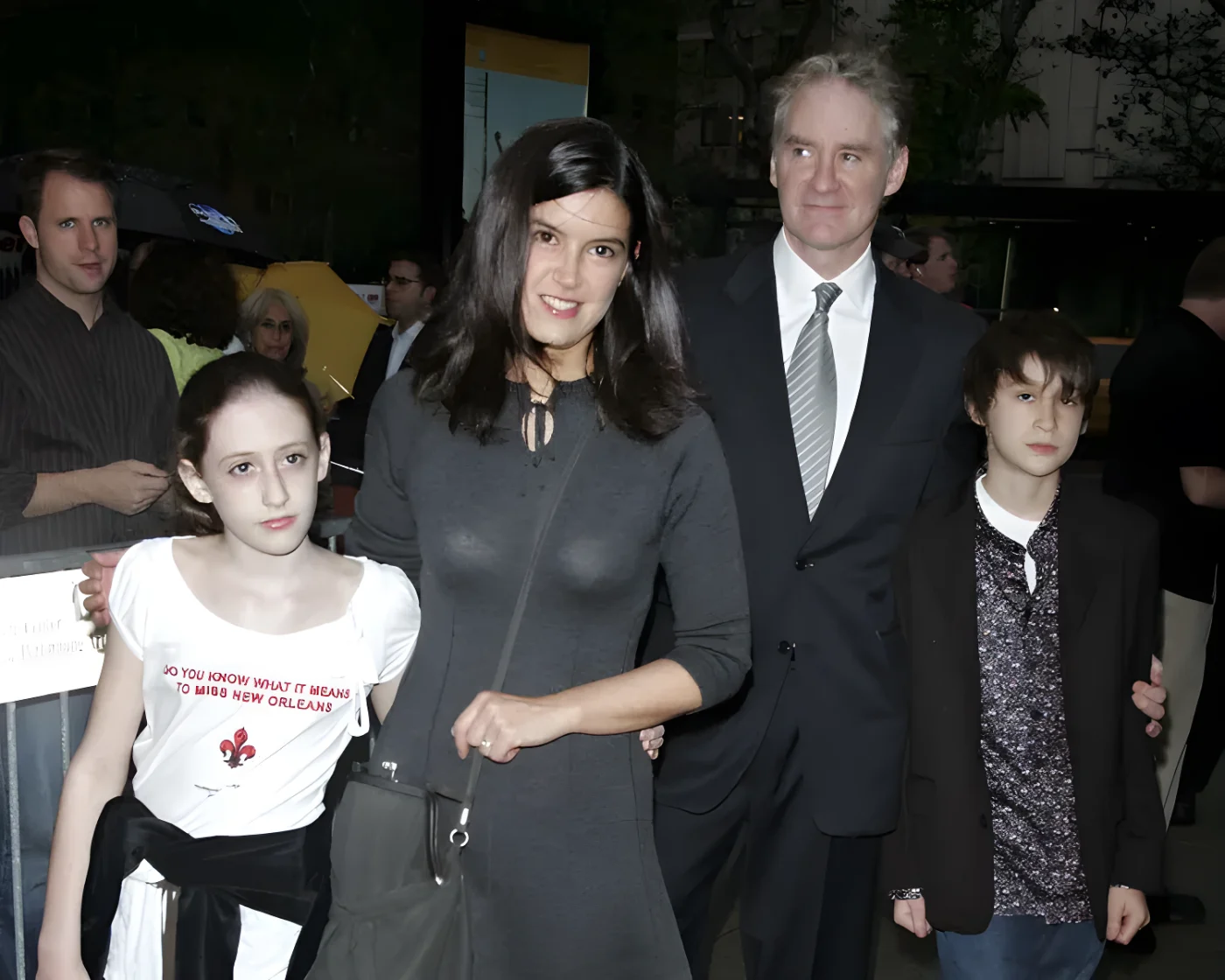 Phoebe Cates, Kevin Kline, and their kids Greta and Owen at the NYFF premiere of
