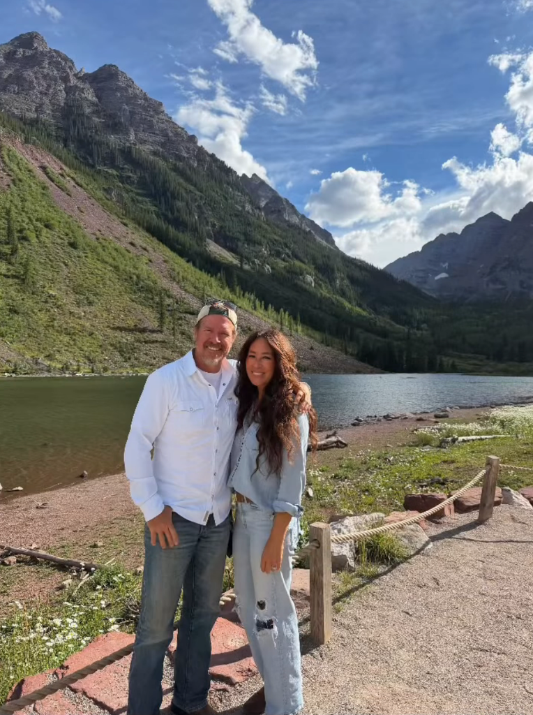 Photo from video shared by Joanna Gaines August 2026 with her husband Chip Gaines near their home in Colorado