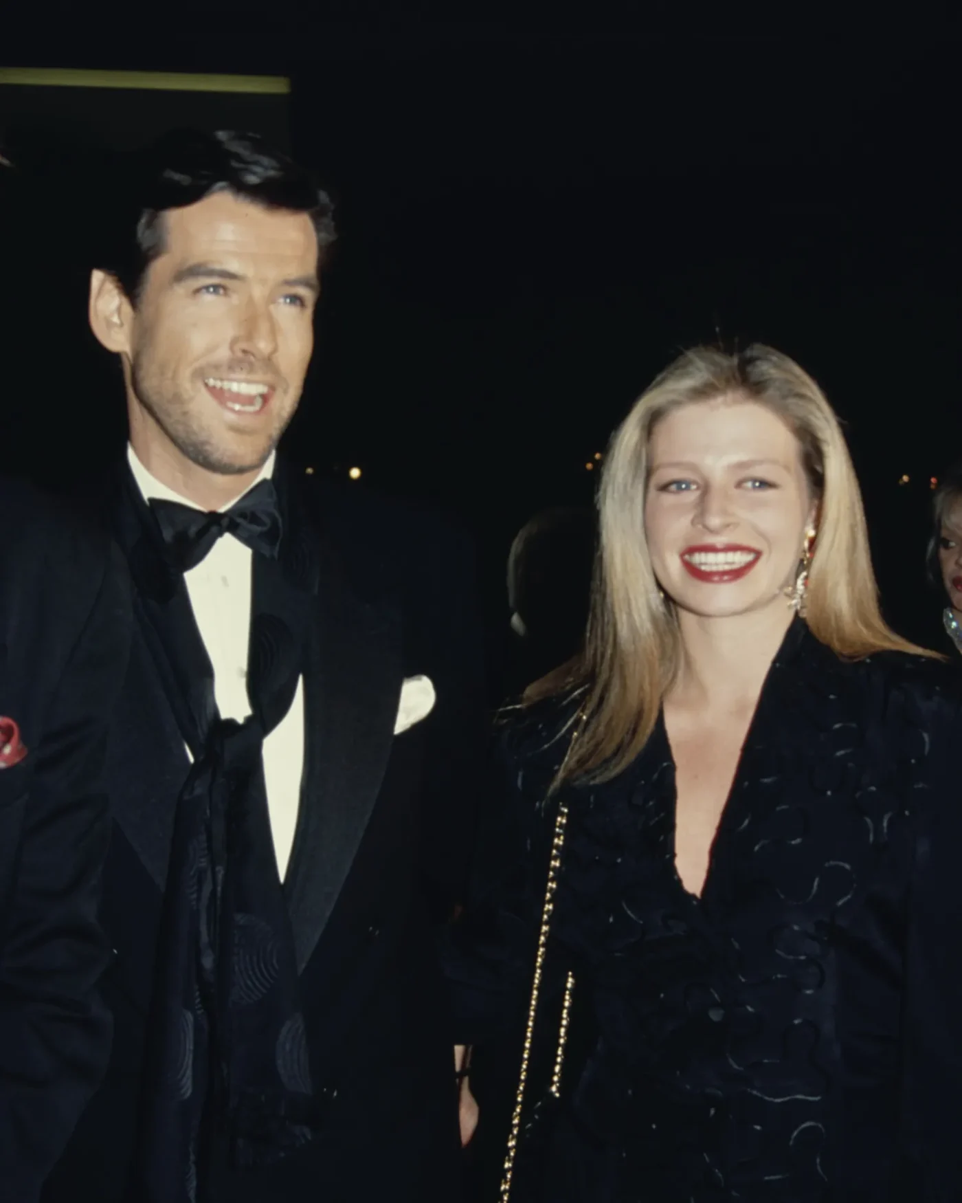 Pierce Brosnan and his daughter, Charlotte Harris, attend the 49th Annual Golden Globe Awards, held at the Beverly Hilton Hotel in Beverly Hills, California, 18th January 1992.