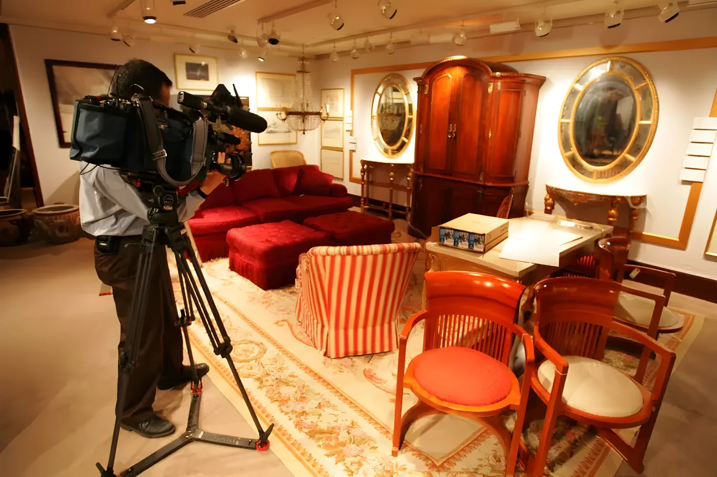Plaza Hotel artifacts from the Frank Lloyd Wright Suite are shown during a Christies auction media preview March 10, 2006 in New York City. The sale is featuring over 350 lots with estimations in value from $50 - $18,000