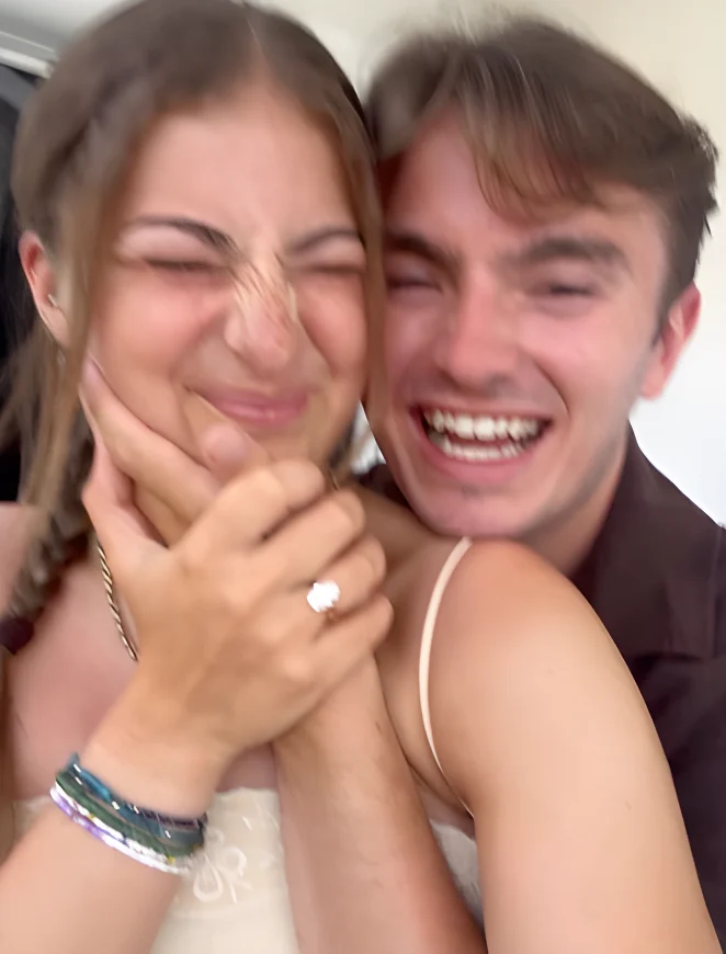 Poppy Oliver with fiance Ben