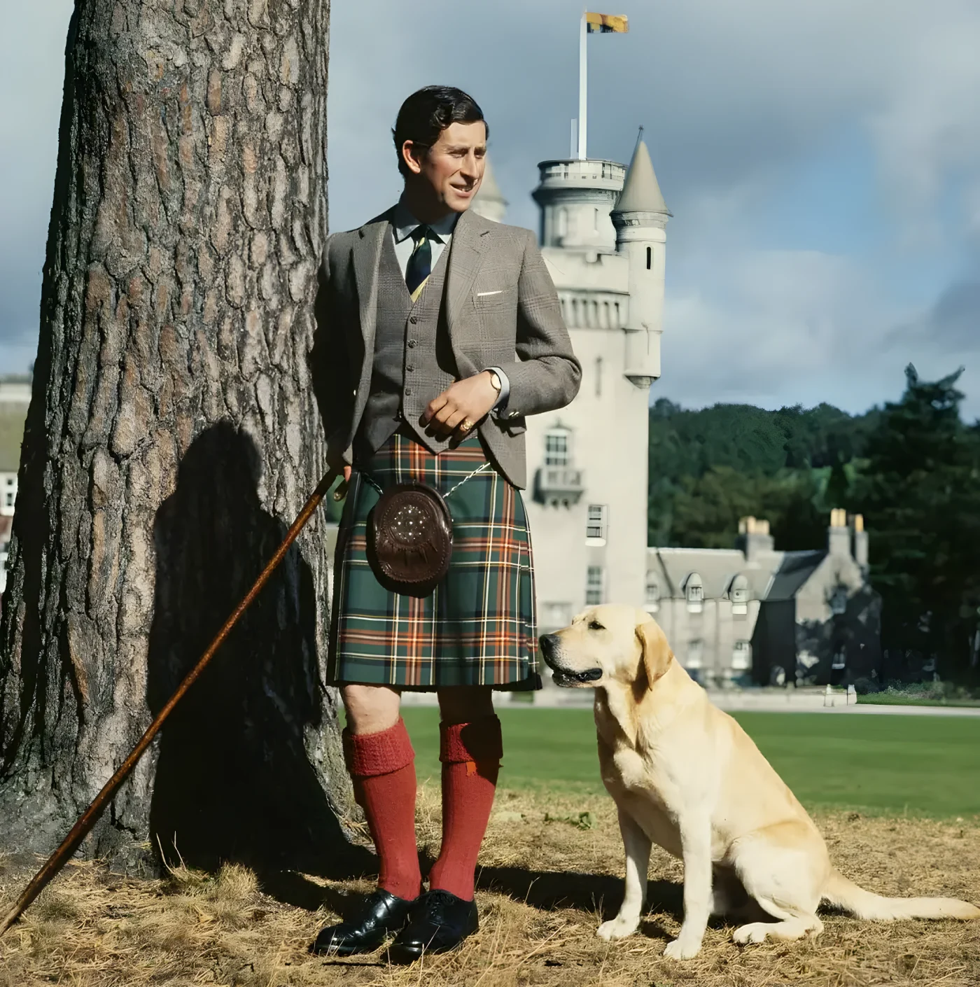 Prince Charles in the grounds of Balmoral Castle on his 30th birthday in 1978
