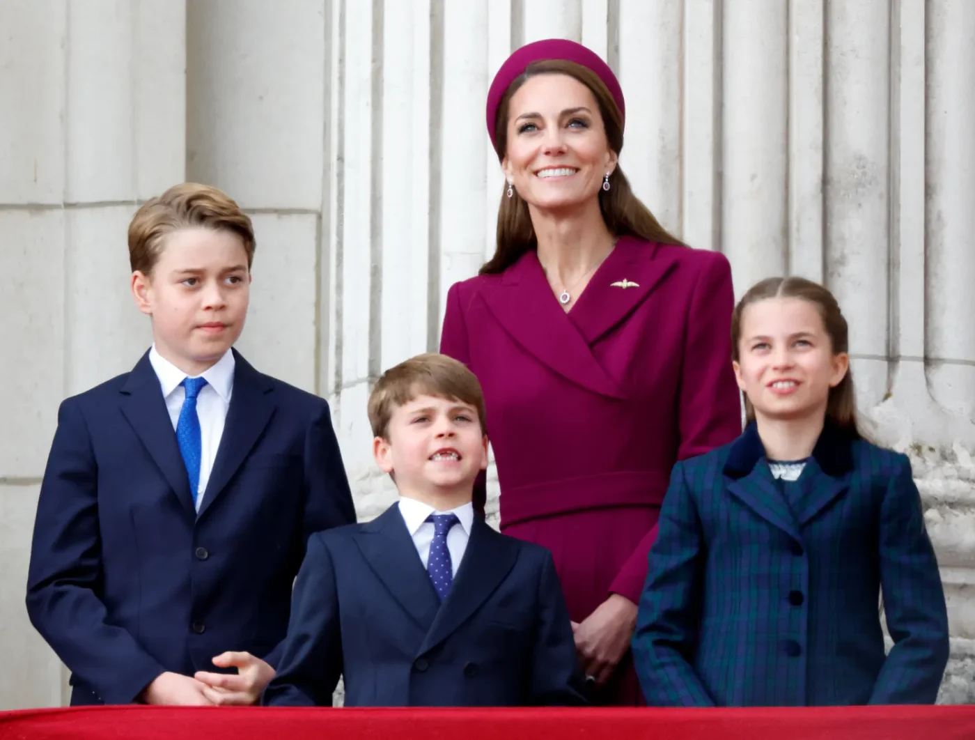 Prince George, Prince Louis, Princess Kate, and Princess Charlotte on May 5, 2025.
