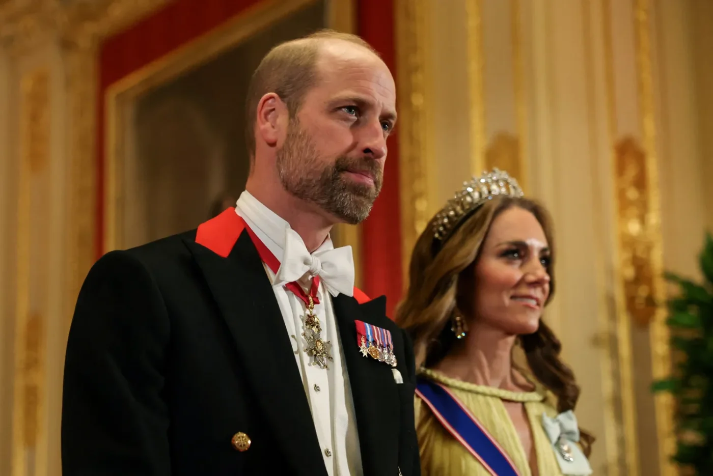 Prince William and Kate Middleton at the Oman state banquet.