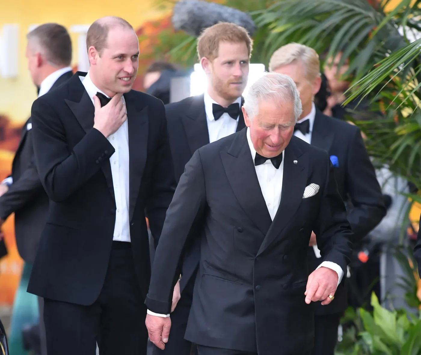 Prince William, Prince Harry, and King Charles on April 4, 2019.