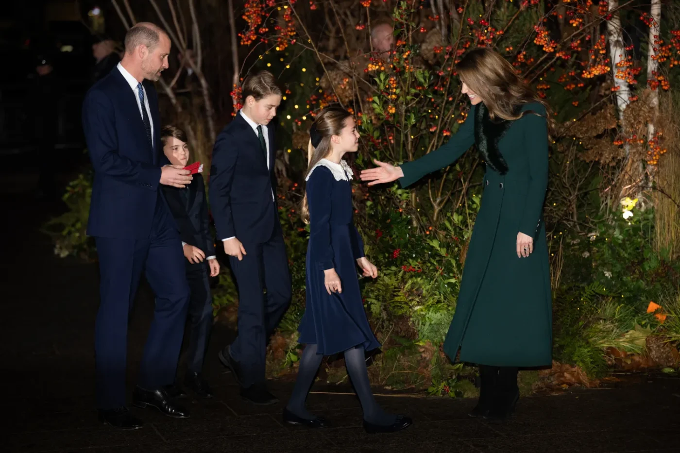 Prince William, Prince Louis, Prince George, Princess Charlotte, and Princess Kate on December 5, 2025.