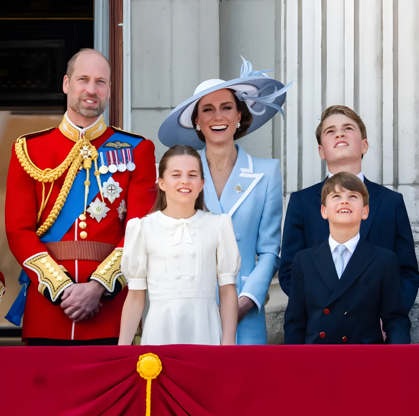 Prince William, Princess Charlotte, Princess Kate, Prince George, and Prince Louis on June 13, 2026.