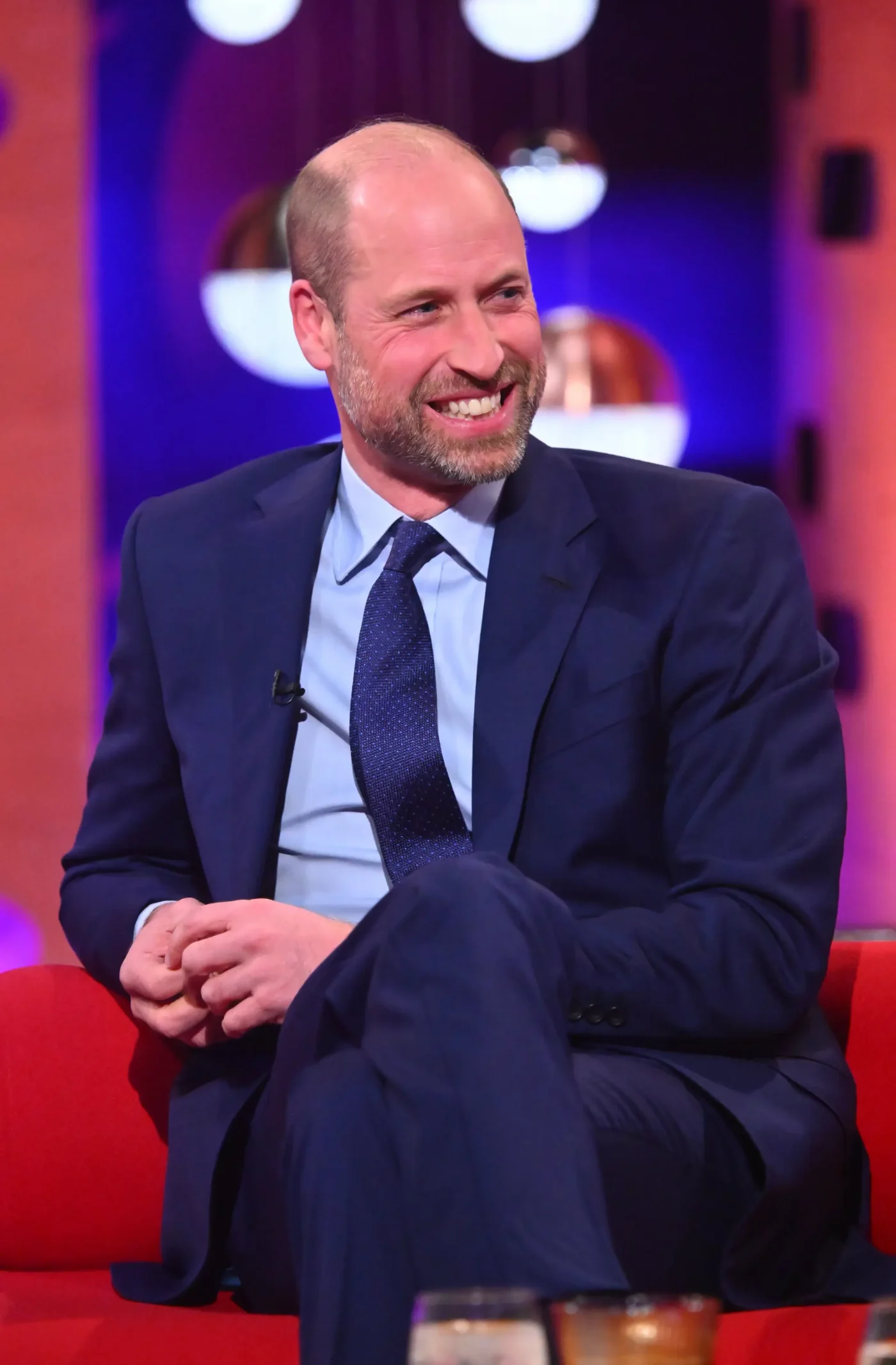 Prince William smiling on the set of The Graham Norton Show.