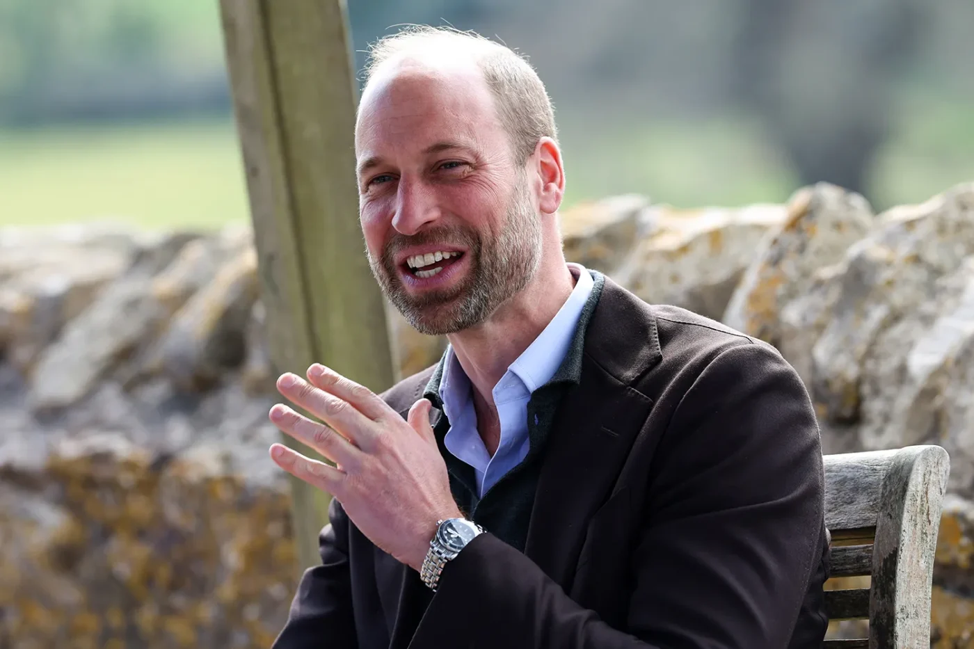 Prince William speaks with farmers during an event for sixty of the Duchy of Cornwall