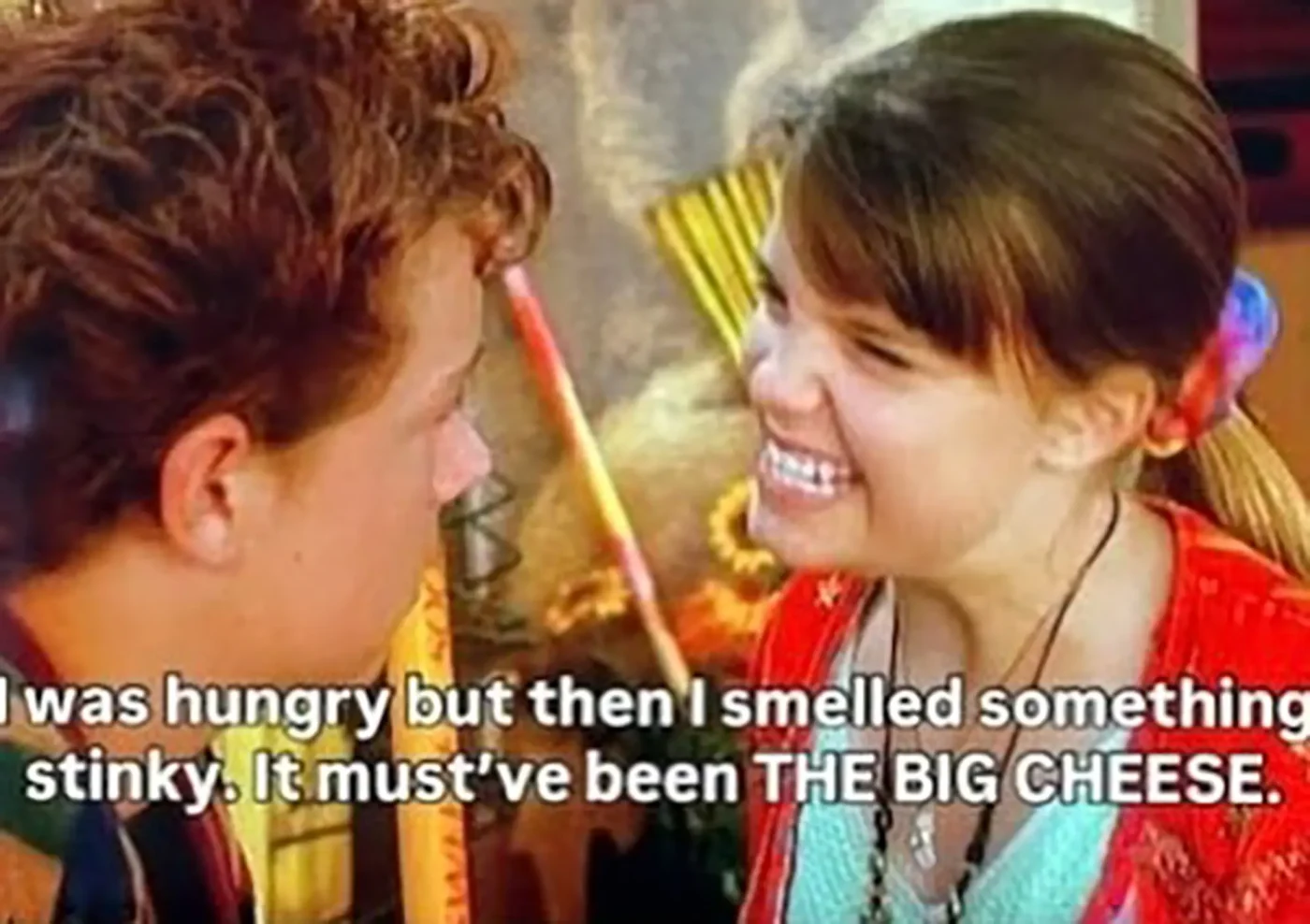 Scene from the movie Halloweentown with the subtitle: "I was hungry but then I smelled something stinky. It must