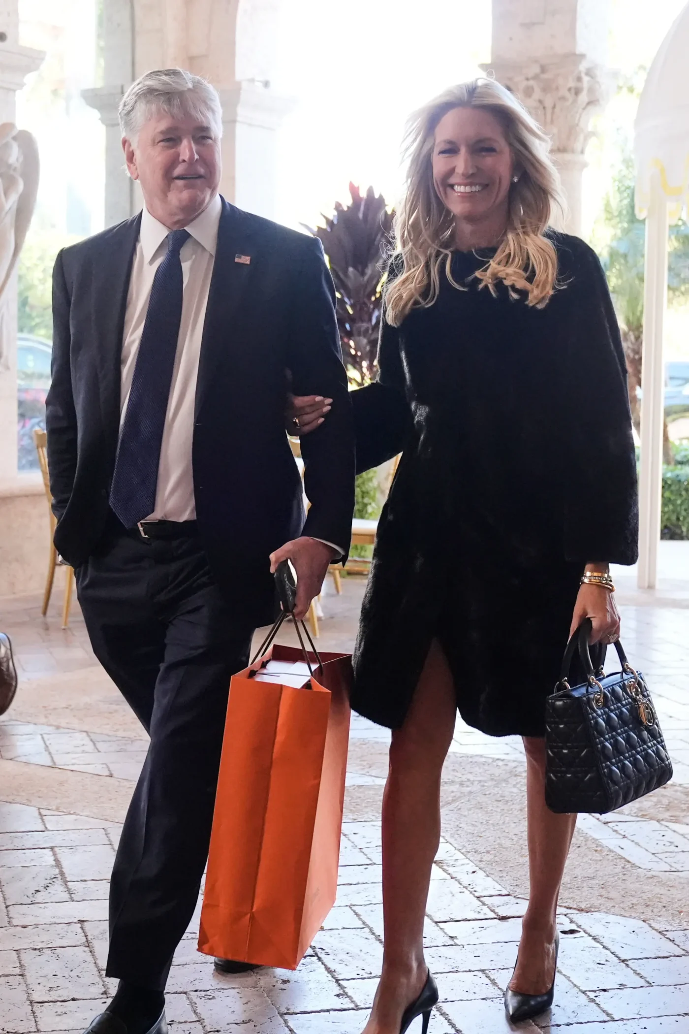 Sean Hannity and Ainsley Earhardt arrive at The Mar-a-Lago Club.