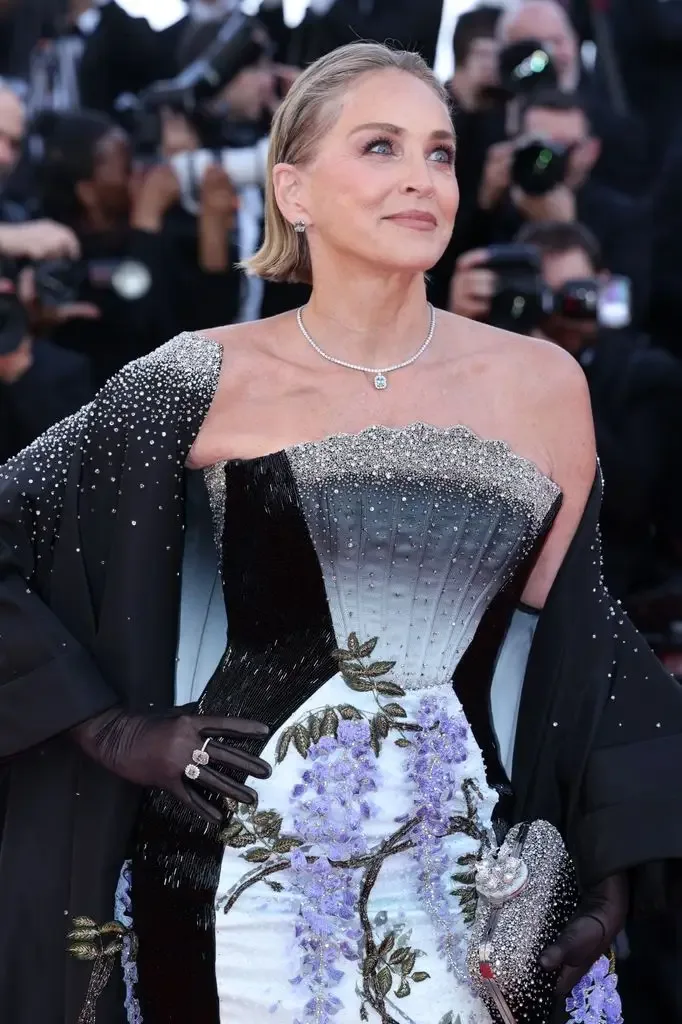 Sharon Stone in embellished gown attends the "Fjord" screening during the 79th annual Cannes Film Festival