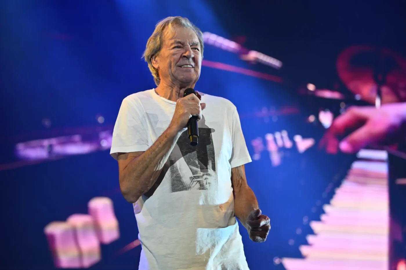 Singer Ian Gillan of the British hard rock band Deep Purple performs on stage in Stockholm, Sweden.