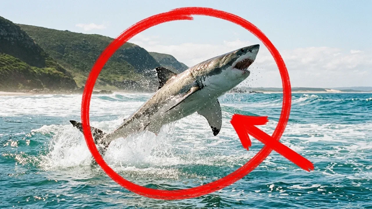 Squalo bianco salta fuori dall'acqua a pochi metri dai bagnanti: il video confermato dai ranger