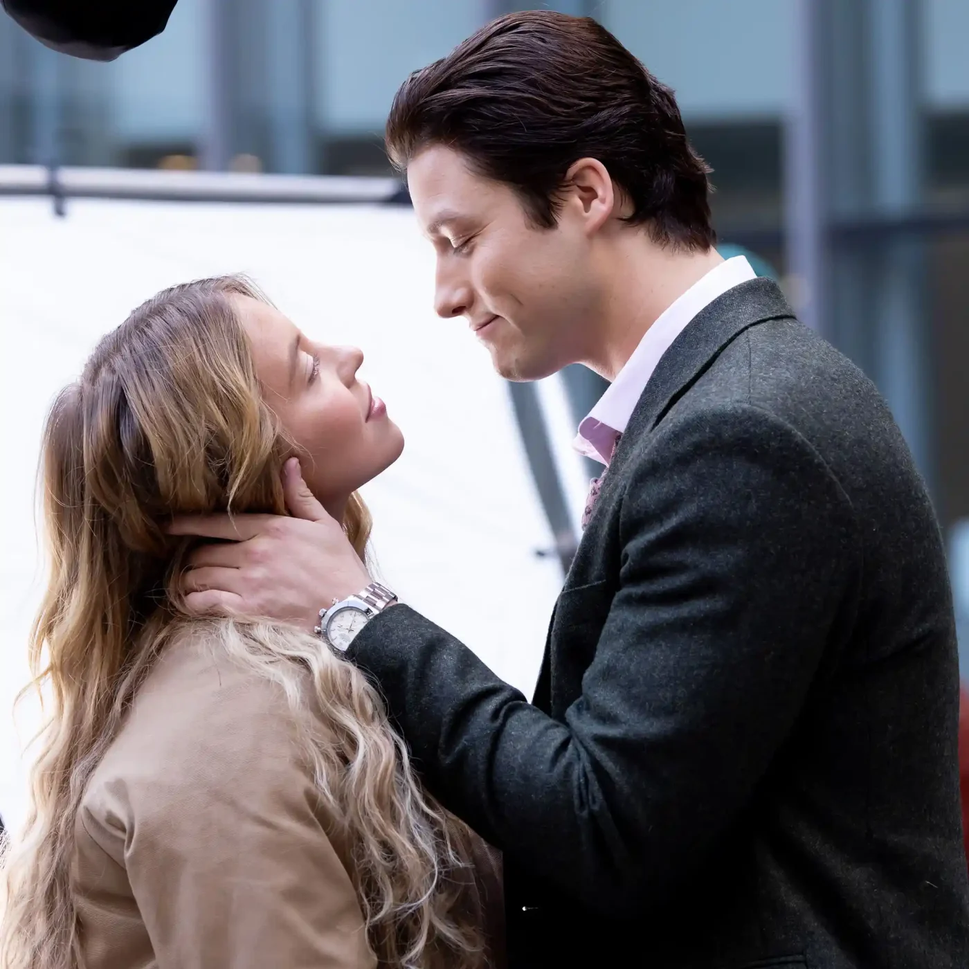Sydney Sweeney and Stephen Kalyn are seen filming "The Housemaid