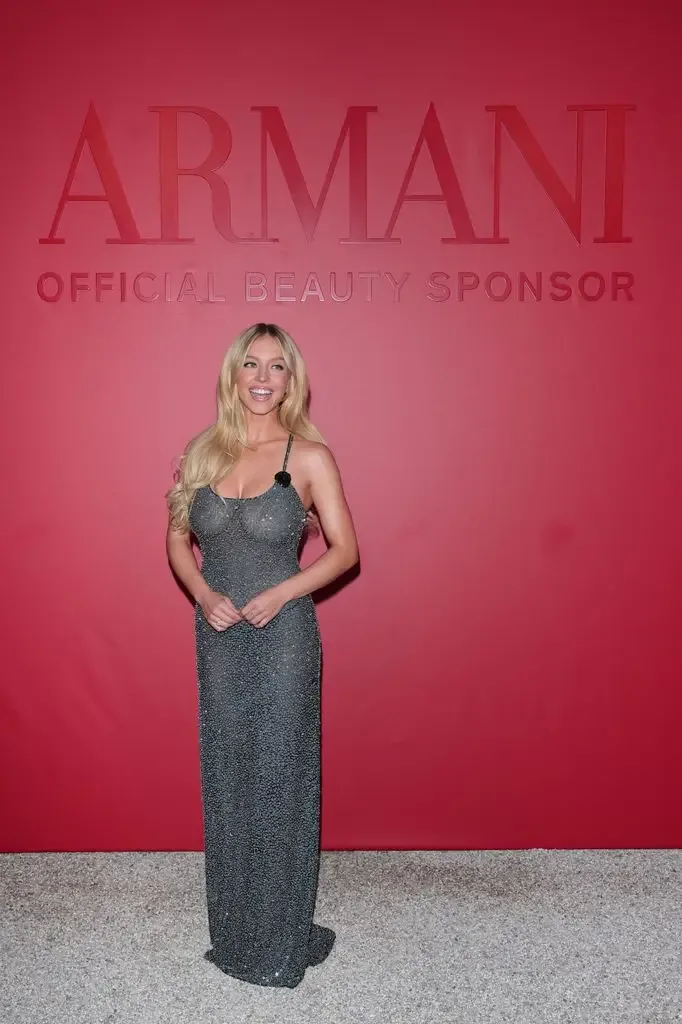 Sydney Sweeney wearing Giorgio Armani fall/winter 2000 dress