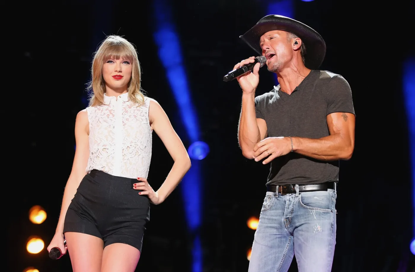 Taylor Swift and Tim McGraw onstage on June 6, 2013.