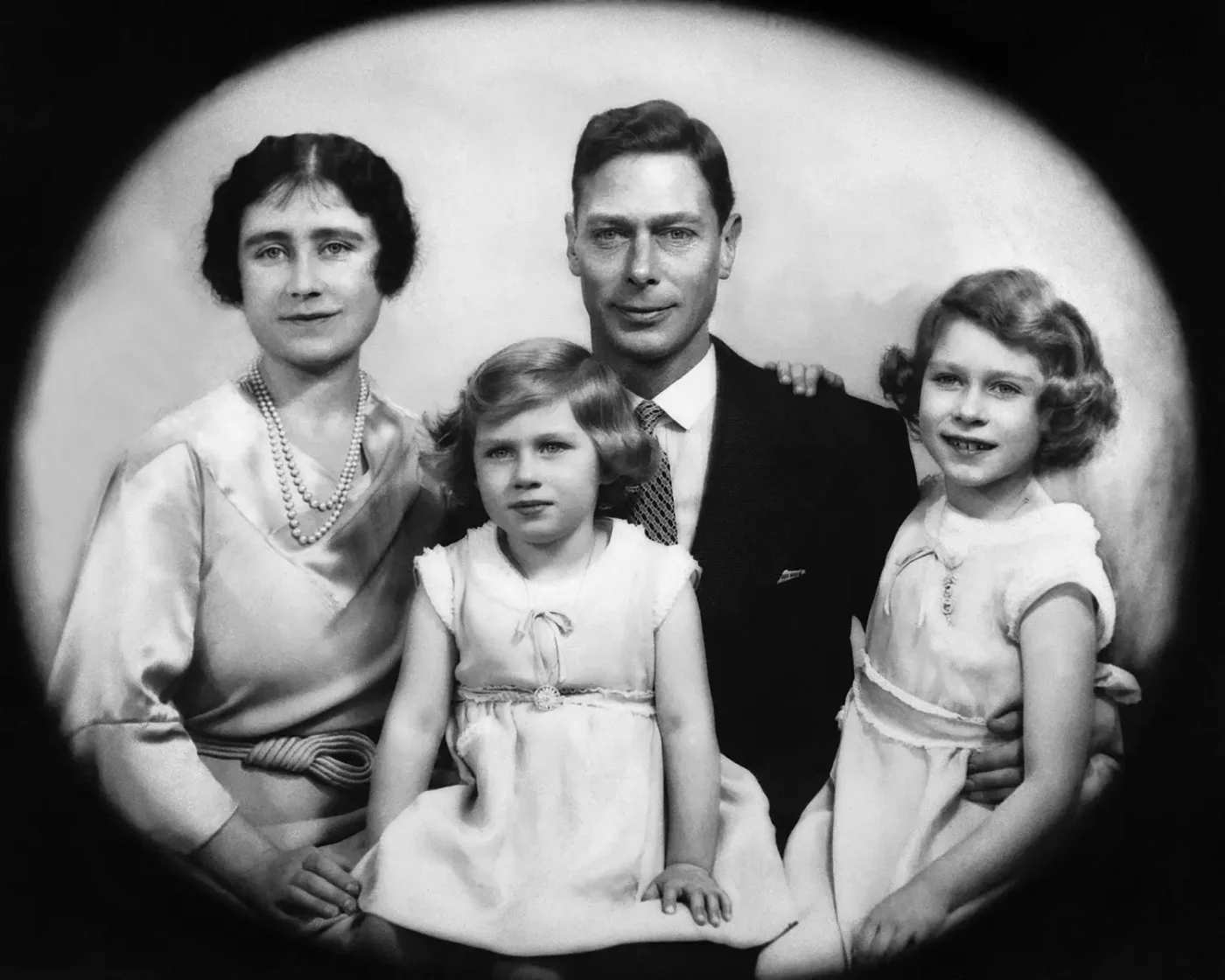 The Duchess and Duke of York with daughters Elizabeth and Margaret in the 1930s.