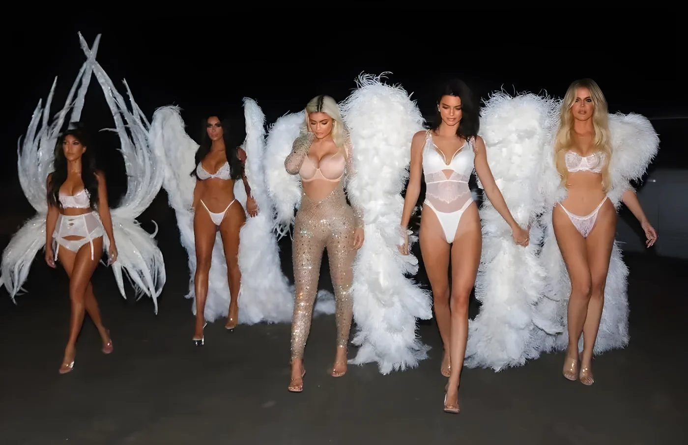 The Kardashian sisters in 2018 for Halloween as angels