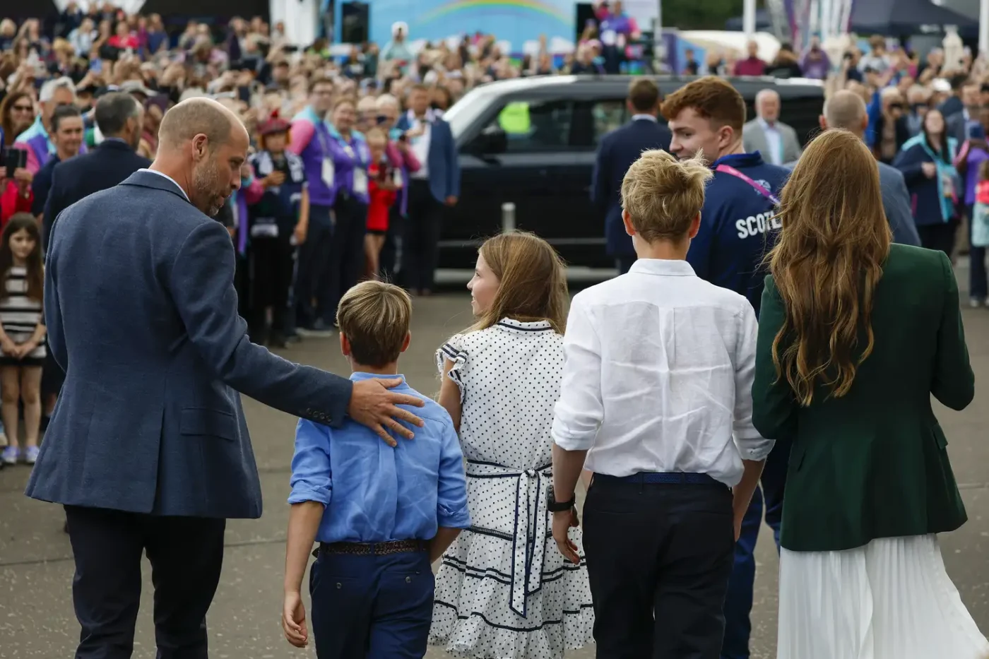 The Wales family of five in Glasgow, Scotland on August 1, 2026.
