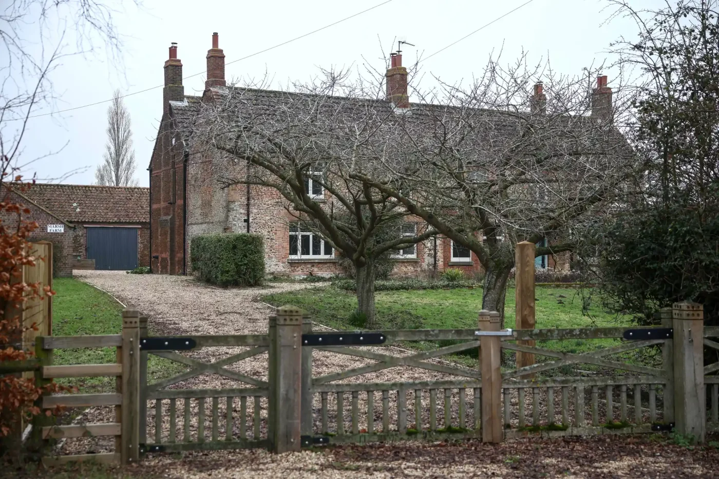 This photo shows a general view of Marsh Farm, the expected future residence of Britain