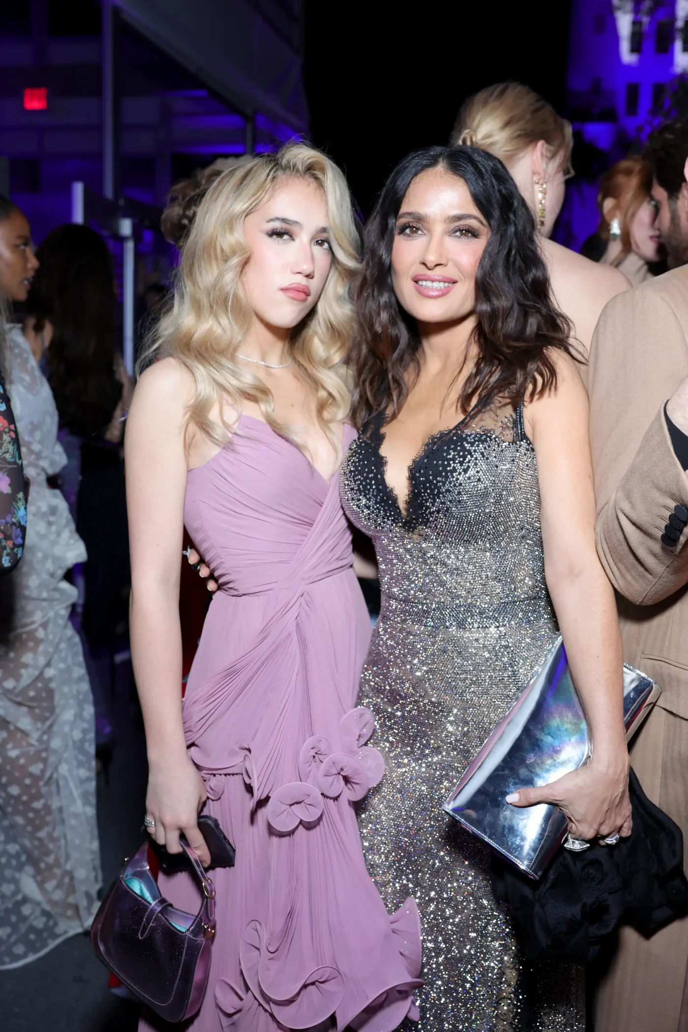 Valentina Paloma Pinault and Salma Hayek attend an Oscar party.